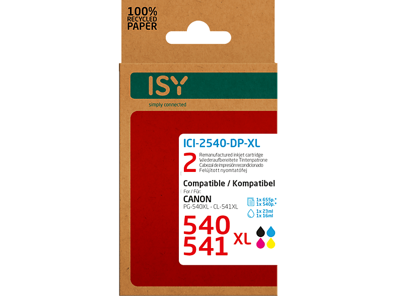 ISY Multipack 2 Canon 540xl+541xl