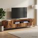Maison Exclusive Meuble TV LED exclusif - Ensemble de 3 pièces - ZWOLLE - Bois de récupération et panneaux de particules