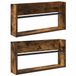 vidaXL - Tijdschriftenrek - 2 stuks - Rook Eiken - 60 x 12 x 30 cm - Bewerkt hout