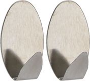 Tendance Plakhaakjes - Zilver - RVS - Zelfklevend - 2 stuks