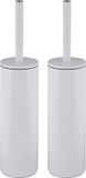 Spirella Toiletborstel met houder Cannes - 2 stuks - Ivoorwit - Metaal - 40 x 9 cm