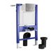 Hudson Reed Bâti support court pour cuvettes suspendues & réservoir encastrable – Plaque déclenchement ronde chromée
