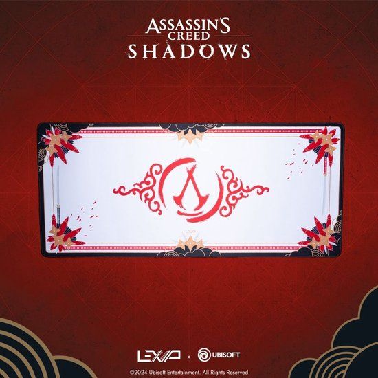Lexip Assassin's Creed Shadows Gaming Muismat - 90 cm x 40 cm - Wit/Rood