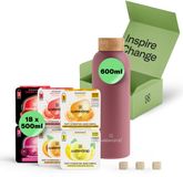 waterdrop® Starterset Metalen - Mat Roze -Metalen Thermosfles 600ml + 18 Microdrink Bruistabletten