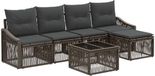 vidaXL - Tuinbank - Set - 5 zitplekken - Grijs - Polyrattan