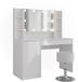 Vicco Kaptafel set met kruk Sherry, Wit/Wit Hoogglans, 119.8 cm met spiegel en kruk