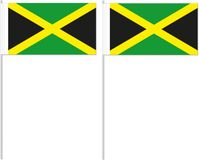 Merkloos Jamaica Zwaaivlaggetjes - 10x - op stokje - 12 x 24 cm - Landen versiering - papier