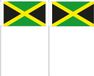 Merkloos Jamaica Zwaaivlaggetjes - 10x - op stokje - 12 x 24 cm - Landen versiering - papier