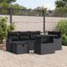 vidaXL Tuinbank Set 7-delig Zwart Polyrotan