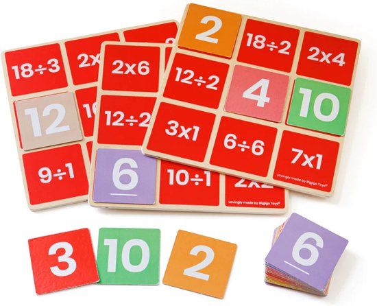 Bigjigs Wiskunde Bingo Vermenigvuldigen & Delen - Educatief spel - 0691621820223