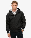 Superdry Bomber à Capuche en Nylon Surplus, Noir, Taille : M