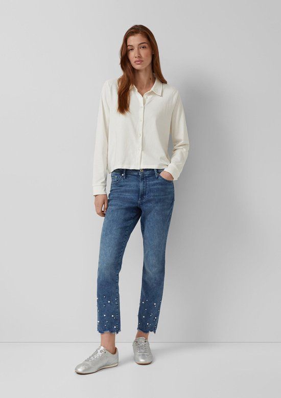 s.Oliver Jeans-Hose BETSY Bootcut Fit Vrouwen Blauw Katoen Elastaan