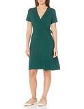 Amazon Essentials Dames Faux-wikkeljurk met korte mouwen