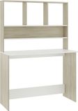 vidaXL Bureau met schappen 110x45x157cm bewerkt hout wit en eikenkleur