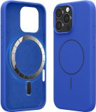 kwmobile Telefoonhoesje voor Apple iPhone 16 Pro Max - Hoes met siliconen randen en magnetische achterkant compatibel met MagSafe, in Baltisch blauw