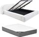 Vente-unique Lit avec rangement velours crème 180 x 200 cm (Super King Size Bed)
