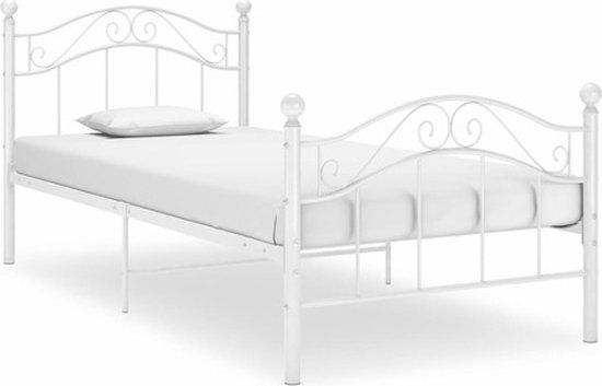 vidaXL Bedframe metaal wit 100x200 cm