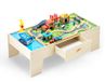 Vevor Houten Activiteitentafel 62-delige 3-In-1 Treinset voor Kinderen Vanaf 3 Jaar