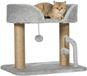 PawHut Poteau griffoir Panneaux de particules, Polyester, Gris clair, 48L x 38l x 42H cm
