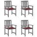 Maison Exclusive - Lot de 4 chaises de jardin en bois d'acacia massif gris avec coussins