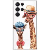 1001 coques Samsung Galaxy S23 Ultra Grappige Giraf Siliconen hoesje