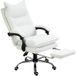 Chaise de bureau ergonomique blanc, dossier inclinable, hauteur réglable, 66x72x130 cm