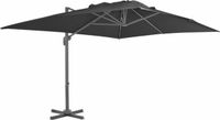 vidaXL Zwevende parasol met aluminium paal 400x300 cm antraciet