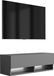 3xE living meuble TV 100 cm, couleur anthracite, avec éclairage LED blanc