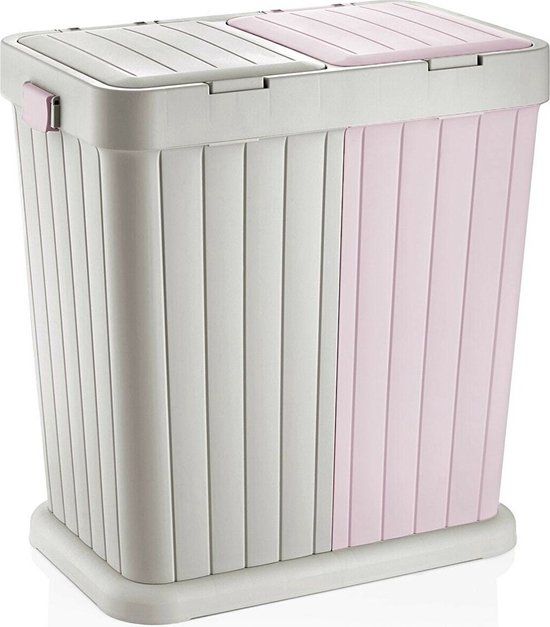 Sumpas Wasmand - 80 Liter - 2 Vakken - Roze/Creme - Gerecycled Plastic