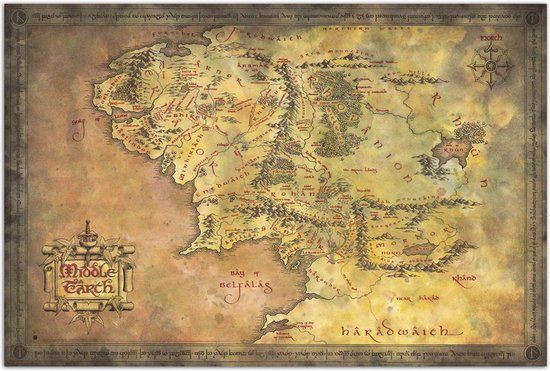 Grupo Erik Poster Lord of the Rings - Map of Middle Earth 91,5x61cm