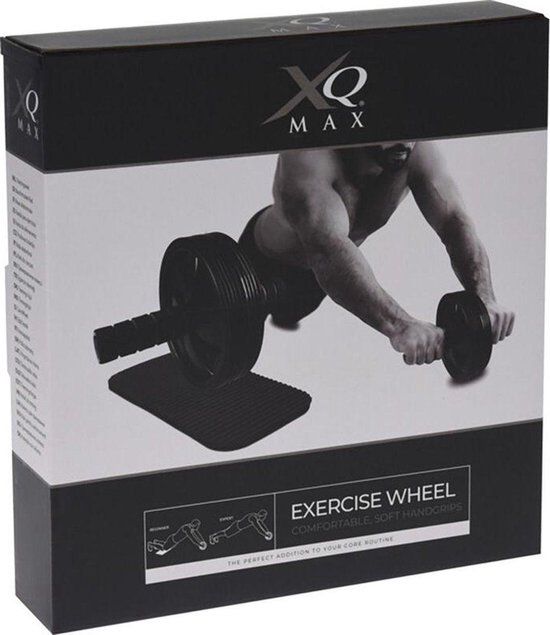 XQ Max Ab Roller - Trainingswiel met kniemat - Zwart