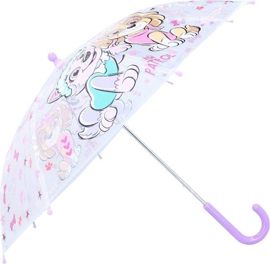 4KidsOnly Paw Patrol Rainy Days Paraplu - Paars - Skye & Everest
