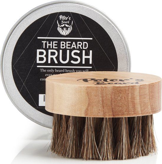 Peters Beard Baardborstel Hout Rond Set voor Baardolie - Baardverzorging