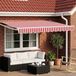 vidaXL Parasol extérieur électrique extensible rouge et blanc 3 x 2,5 m