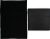 MSV Tapis de douche antidérapant et tapis essuie-pieds - Ensemble salle de bain Sevilla - caoutchouc/microfibre - noir