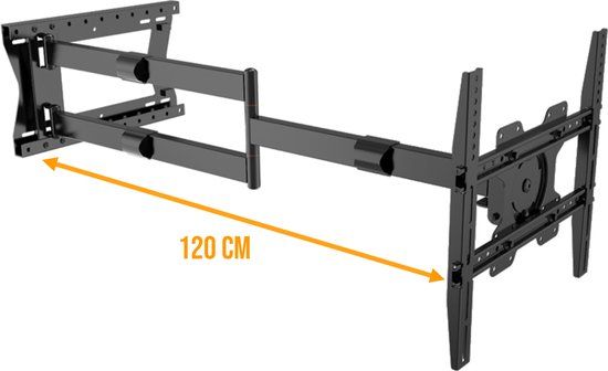 Nanook TV-beugel met extra lange arm tot 120 cm - Draaibaar/Kantelbaar - 42-75 inch - Max. 40 kg - VESA 100x100 t/m 400x400