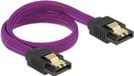 DeLOCK Premium SATA datakabel - nylon - SATA600 - 6 Gbit/s / paars - 0,30 meter