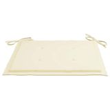 VidaXL Chaise de jardin Siège capitonné Acacia Crème (4 pièces)