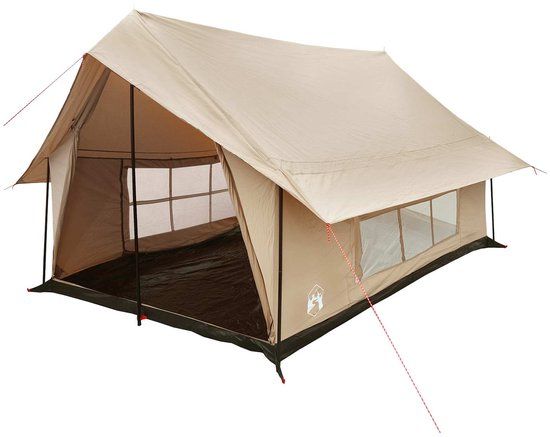 vidaXL Tunneltent Crèmekleurig 340 x 246 x 210 cm Polykatoen