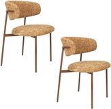 Housecraft living Claes eetkamerstoelen gemêleerd okergeel - Set van 2