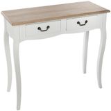Atmosphera bijzettafel/nachtkastje Palace - wit/naturel - MDF hout - 1 lade - 87 x 34 x 78 cm