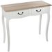Atmosphera bijzettafel/nachtkastje Palace - wit/naturel - MDF hout - 1 lade - 87 x 34 x 78 cm