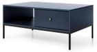 3xE living Table basse avec tiroirs, bleu marine, 104 x 68 x 47 cm