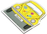 BRISA VW Collection - Volkswagen polycarbonaat ijskrabber, ruitenkrabber, sneeuwschuiver, winteraccessoires voor auto's in Kever-design (voor/geel)