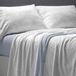 oCreon Blanco Beddengoed van Coralina-stof, bed van 135 cm (+ beschikbare maten), design 989, kleur blauw (135 x 190/200 cm)