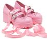Koi Miyako Lace Up Ballet Shoes Hoge hak roze PVC