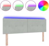 vidaXL LED Hoofdbord Lichtgrijs 160 cm Fluweel