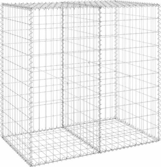 vidaXL Schanskorfmuur met deksels 100x60x100 cm gegalvaniseerd staal