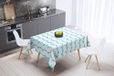 Bonamaison Tafelkleed, Anti-Mold, Sneldrogend, Waterdicht, 100% Polyester Tafellaken, Turkoois, wit, 140 x 140 Cm