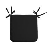 Stof Textile Home stoelkussens - zwart - 38 x 38 x 3 cm